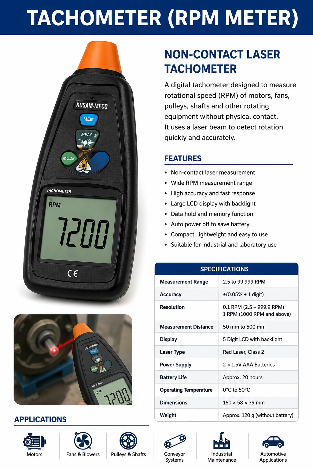 Tachometer (RPM Meter)